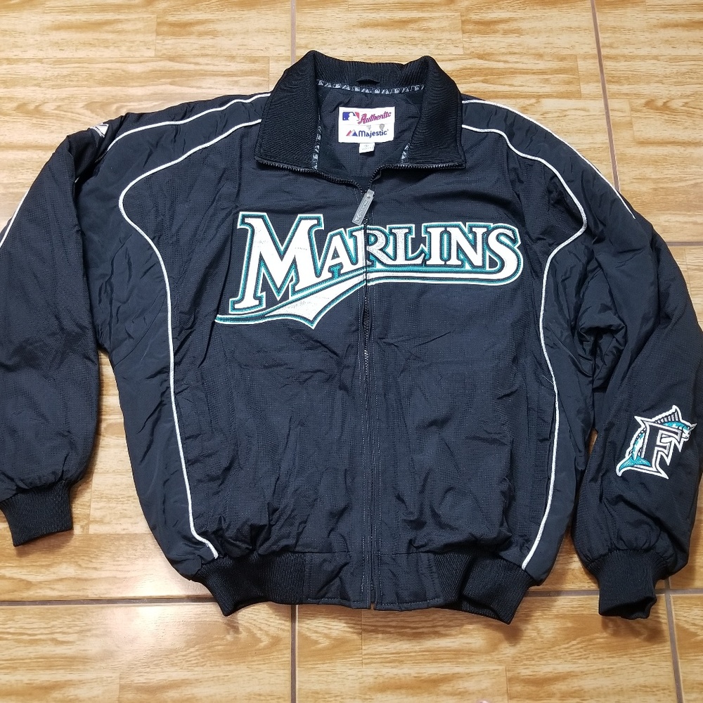 Majestic Puffer Full Zip Florida Marlins Jacket L